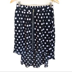 DISNEY D-SIGNED Polka Dot Hi-Lo Skirt With Elastic Waistband Black 14Y/Sz Small